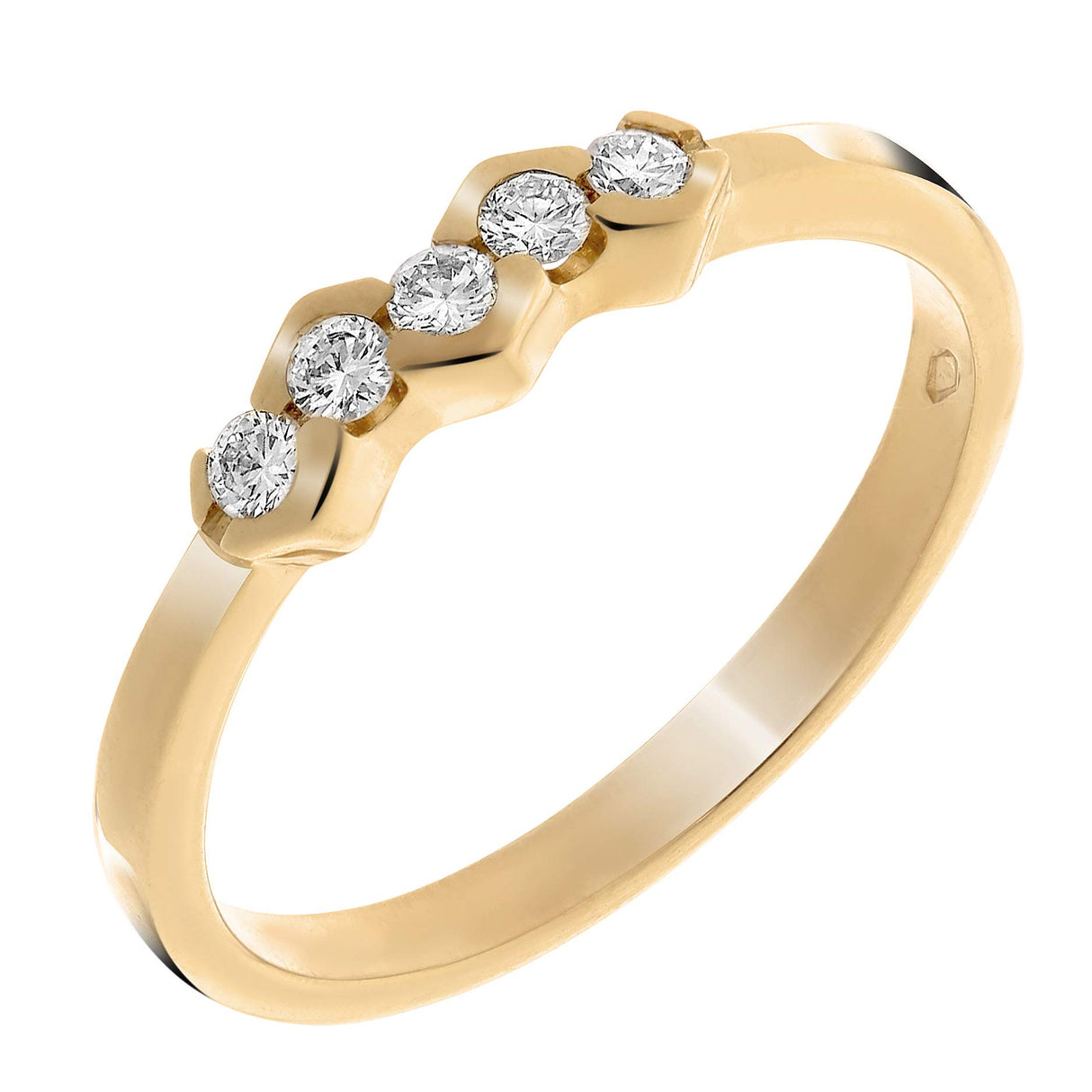 Orphelia Mujer 18 k (750) oro amarillo redondo blanco diamante
