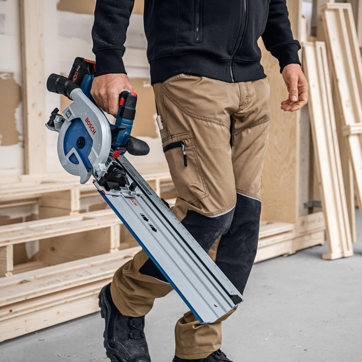 Bosch Professional 18V System sierra circular a batería GKS 18V-57-2 GX, incl guía paralela, FSN 440, sin batería/cargador