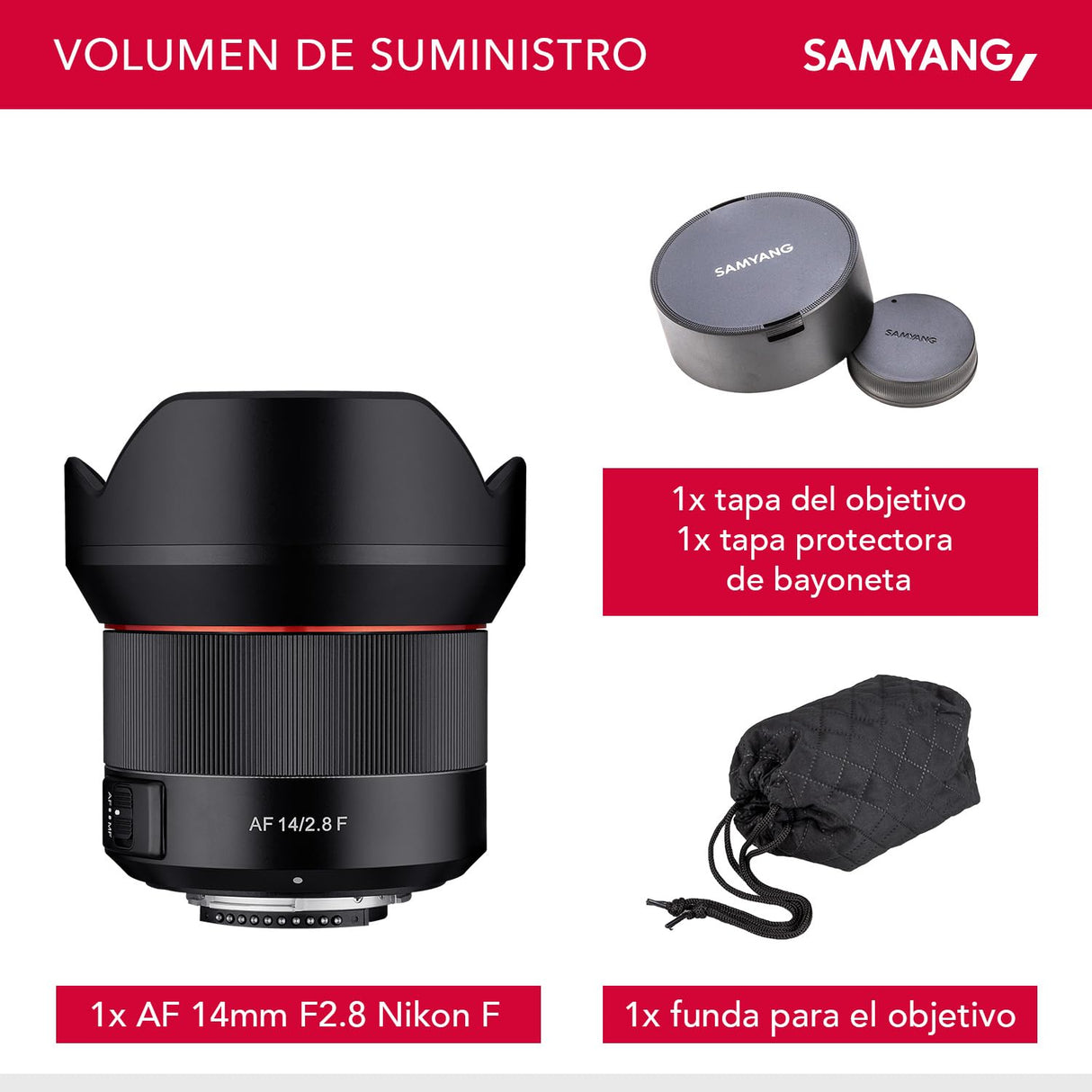 Samyang SA7081 - Objetivo 14 mm F2.8 para Montura Nikon F