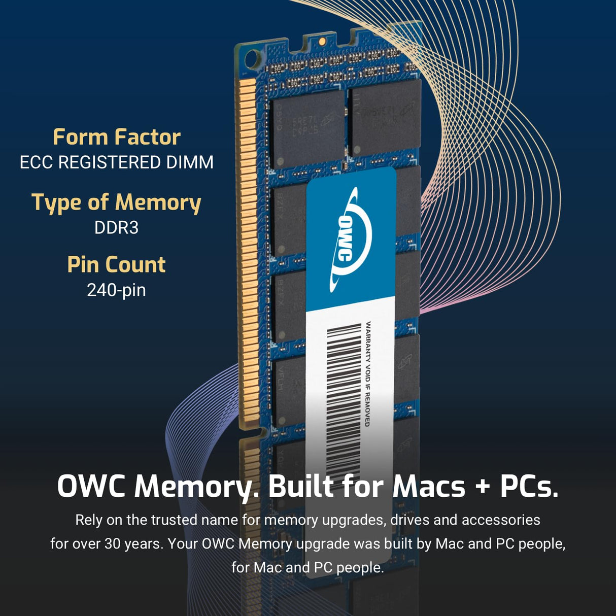 OWC 64 GB (2 x 32 GB) PC3-10600 1333MHz DDR3 ECC-R SDRAM Kit de actualización de Memoria para Mac Pro 2013