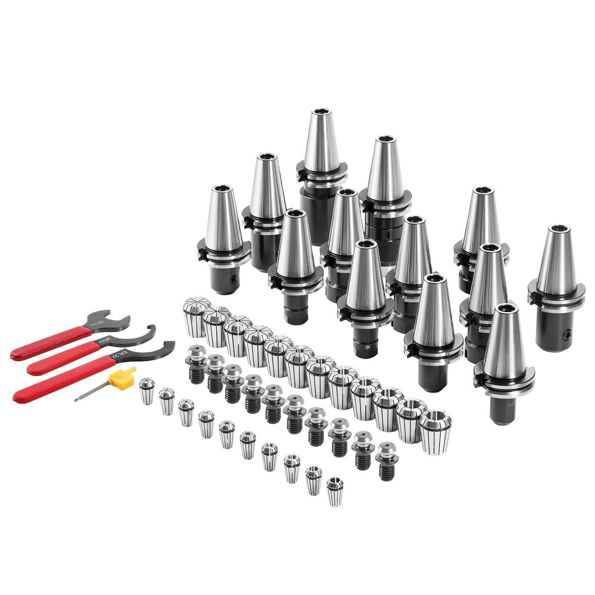 VEVOR Portabrocas CAT40 ER16/32, 35PCS, SLN FMB ER16/32 APU, Portaherramientas de Portabrocas de Acero con Resorte con 10 Pernos de Tracción 3 Llaves para Prensas de Taladro, Máquina Escariadora
