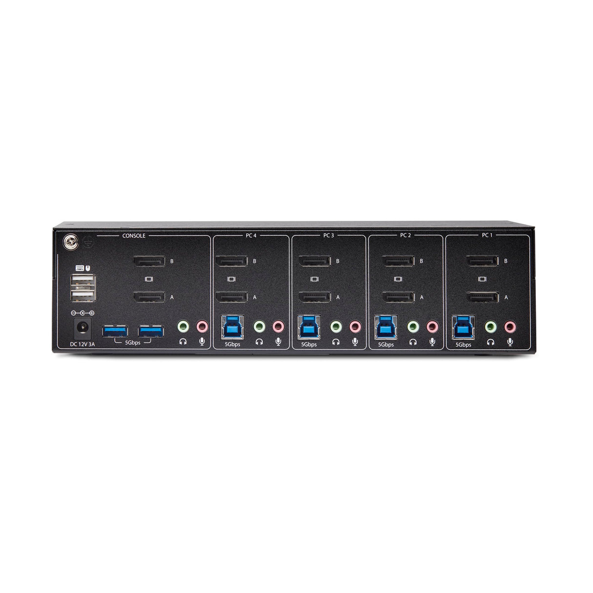 StarTech.com Switch Conmutador KVM de 4 Puertos y 2 Monitores DisplayPort - 4K 60Hz - Hub Ladrón 2 Puertos USB 5Gbps - 2x USB 2.0 HID - Teclas de Acceso Rápido y Botones - TAA (P4DD46A2-KVM-SWITCH)