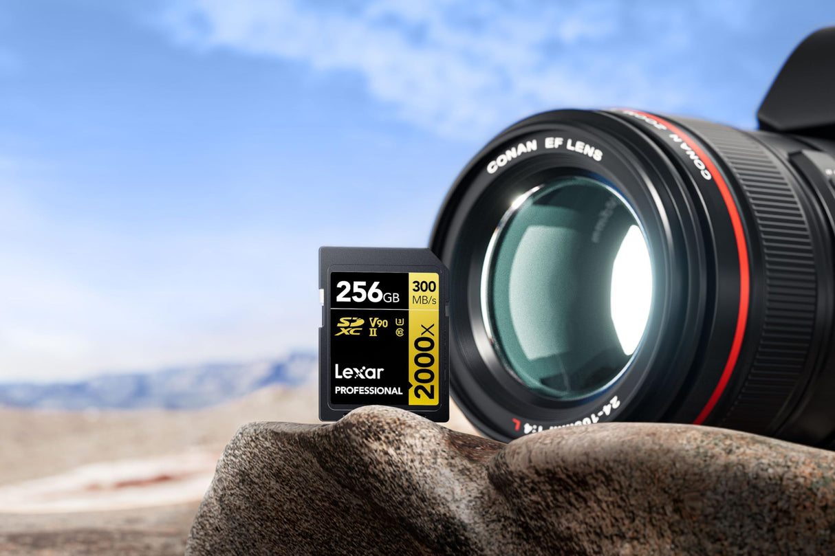 Lexar Profesional 2000x Tarjeta SD de 256 GB, SDXC UHS-II sin Lector, hasta 300 MB/s de reproducción, para DSLR, cámaras de vídeo en Calidad de Cine (LSD2000256G-BNNNG)