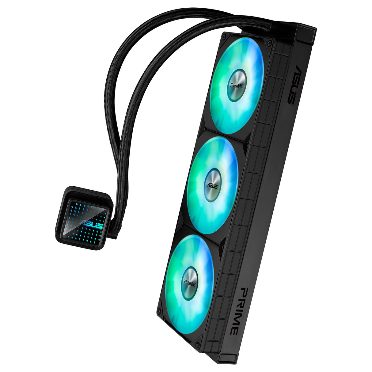 ASUS Prime LC 360 ARGB, Refrigerador líquido para CPU Todo en uno con Zona de Contacto con la CPU y Canales con Aletas, Bloque de Agua con Lentes de Espejo Infinito y Ventiladores ARGB