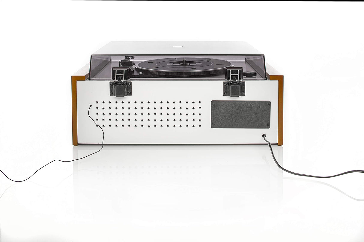 Dual NR 7 - Equipo de música estéreo con Tocadiscos (sintonizador FM, CD-RW, MP3, USB, Bluetooth, Entrada Auxiliar), Color marrón