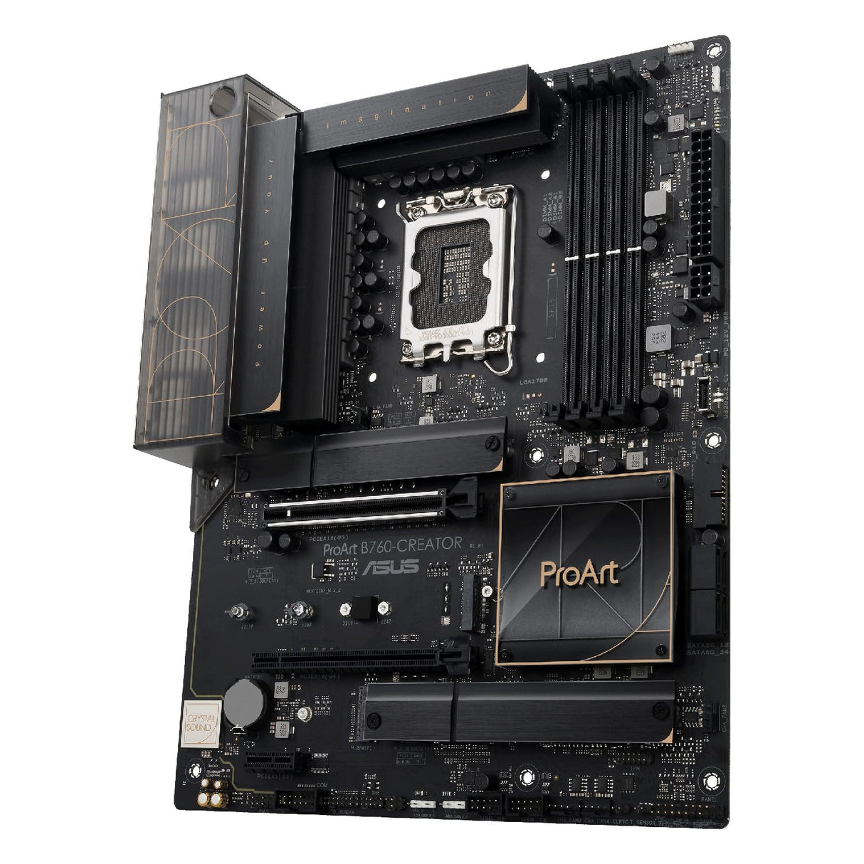 ASUS ProArt B760-Creator Placa Base Intel B760 (LGA 1700 ATX, 12+1 DrMOS, PCIe 5.0, Tres Ranuras M.2, Ethernet de 2,5 GB y 1 GB, l USB 3.2 Gen 2x2 Type-C con 60 W de Carga óptima 4+), Negro
