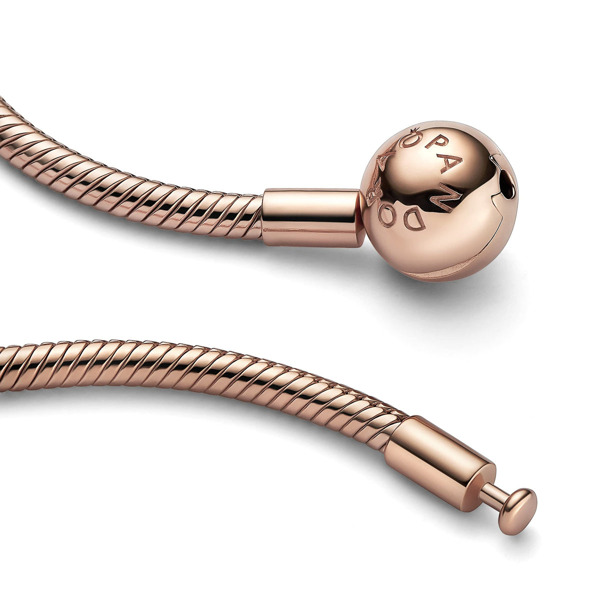 Pandora Moments Collar con cadena de serpiente chapada en oro rosa de 14 quilates, 45