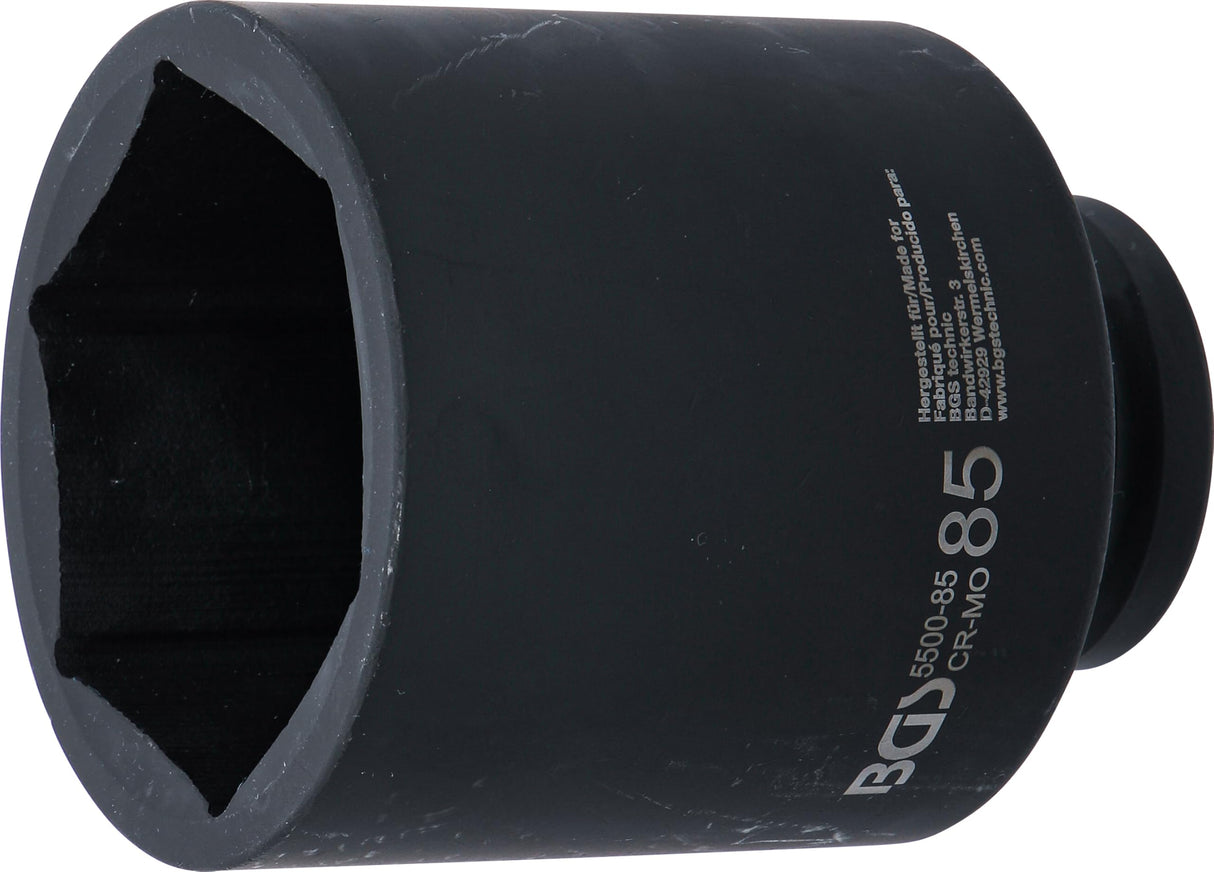 BGS 5500-85 | Llaves de vaso impacto hexagonal, largo | entrada 25 mm (1") | 85 mm