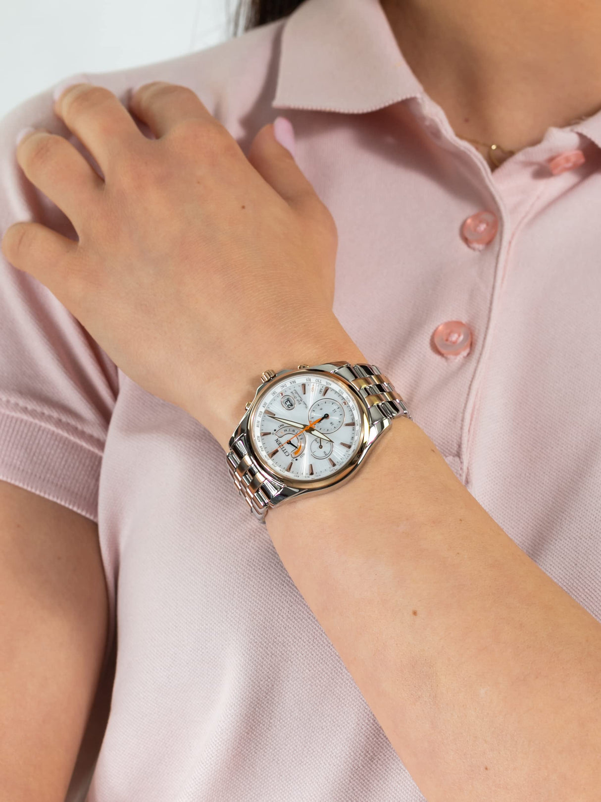Citizen Reloj Analógico para Hombre de Cuarzo con Correa en Acero Inoxidable FC0014-54A