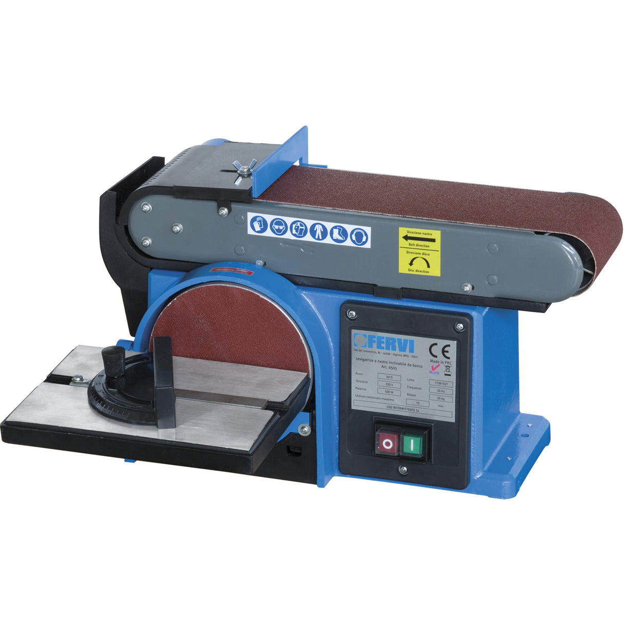 Fervi 505-0 Sander Transportadores Bench Inclinación, Gris/Cyan