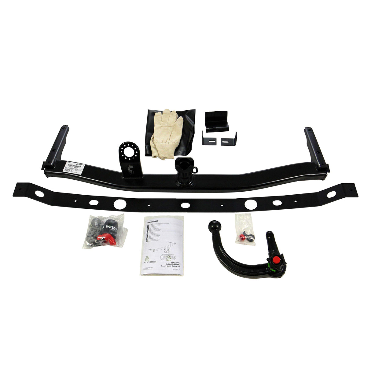 Westfalia Enganche Desmontable para VW Caddy III + IV (incluyendo Life, Maxi, Alltrack) (Año 09/2010-09/2020) - Viene Acompañado de un Kit de Cableado de 13 pines