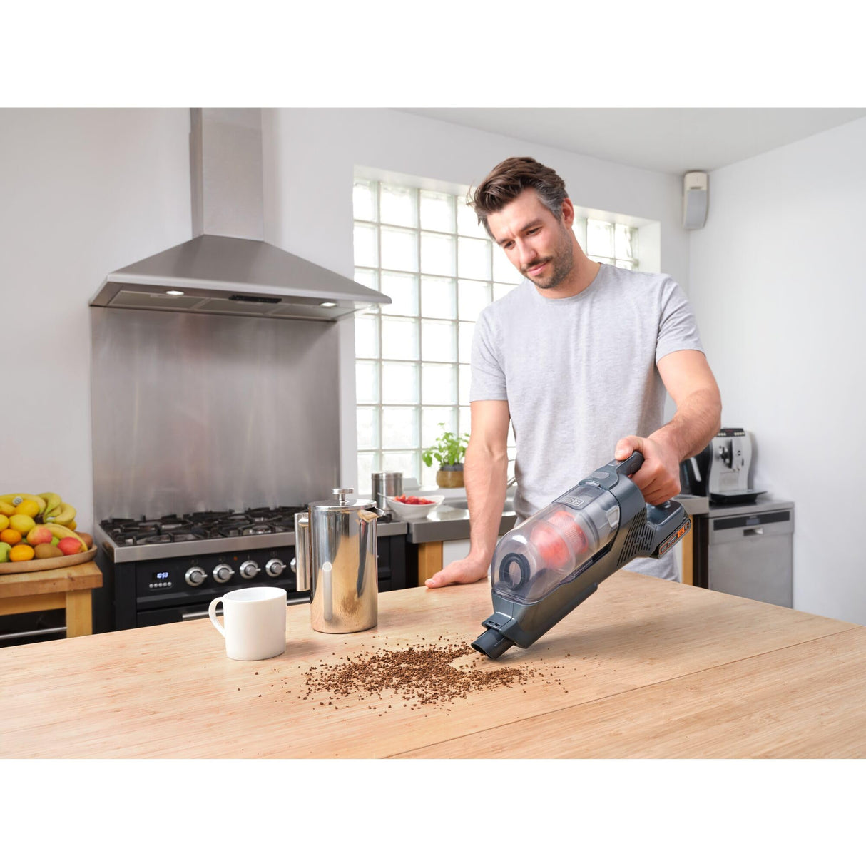 Black+Decker BHFEA18D1-QW - Aspirador sin cable 2en1 POWER SERIES con tecnología SmartTech que adapta su velocidad, Batería de Litio de 18V, Depósito de 500 ml