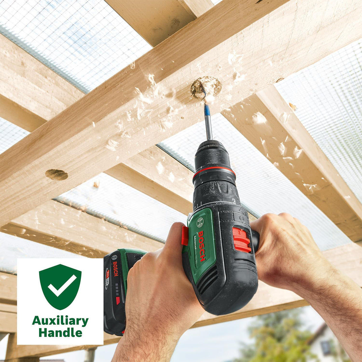 Bosch Taladro/atornillador con batería AdvancedDrill 18V-80 (taladrar/atornillar; sist. 18V; 78 Nm; portabrocas 13 mm; caperuza magn.; empuñadura adic.; con batería y cargador)