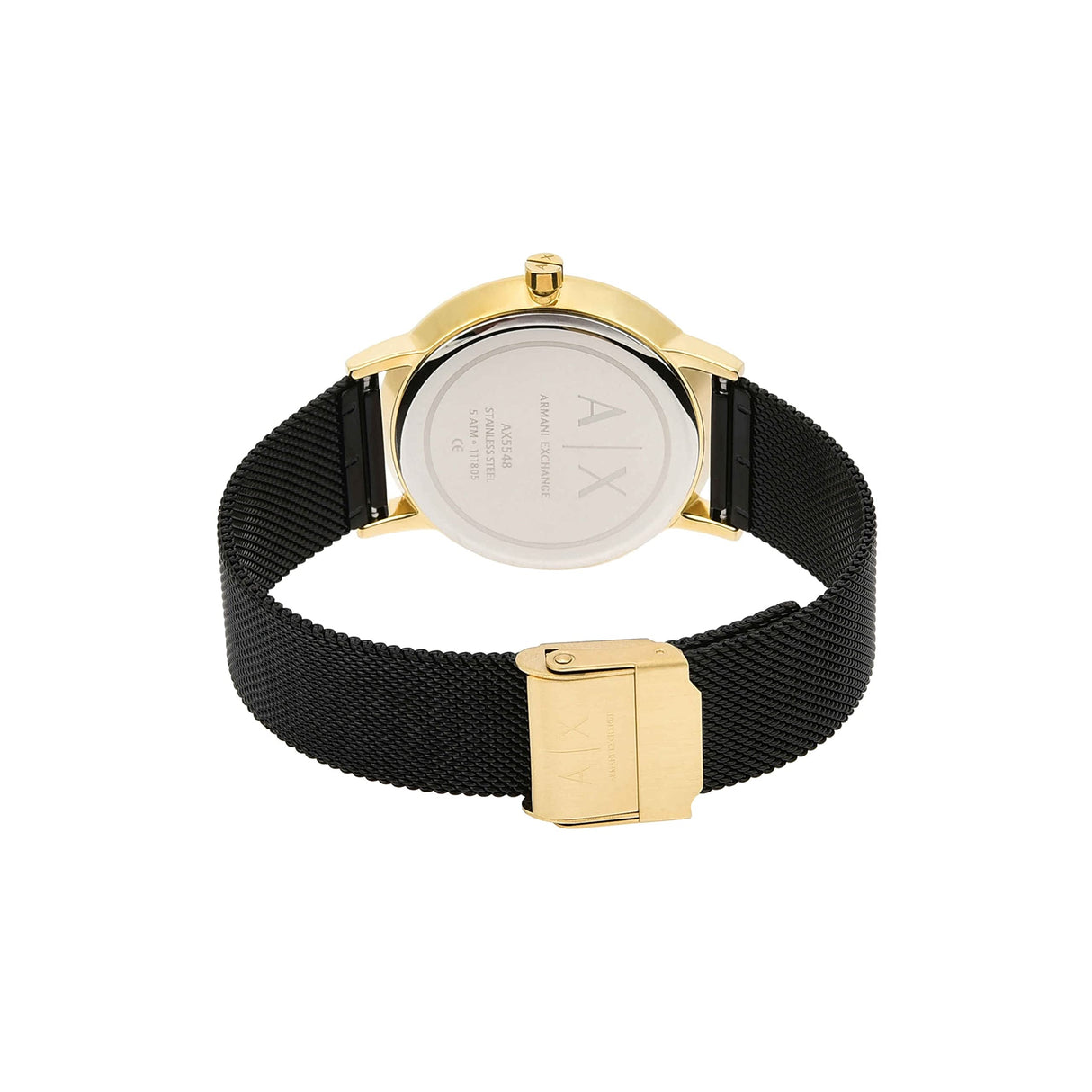 Armani Exchange Orologio da donna, Movimento al quarzo a tre lancette e cassa da 36 mm con cinturino in acciaio inossidabile, Negro y tono dorado
