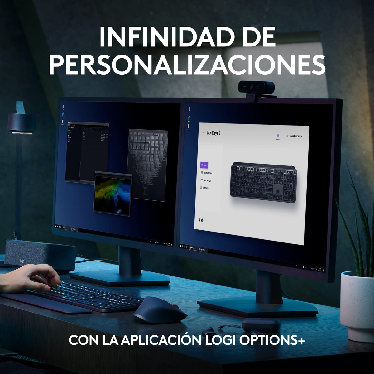 Logitech MX Keys S Plus - Grafito, Disposición QWERTY US Internacional