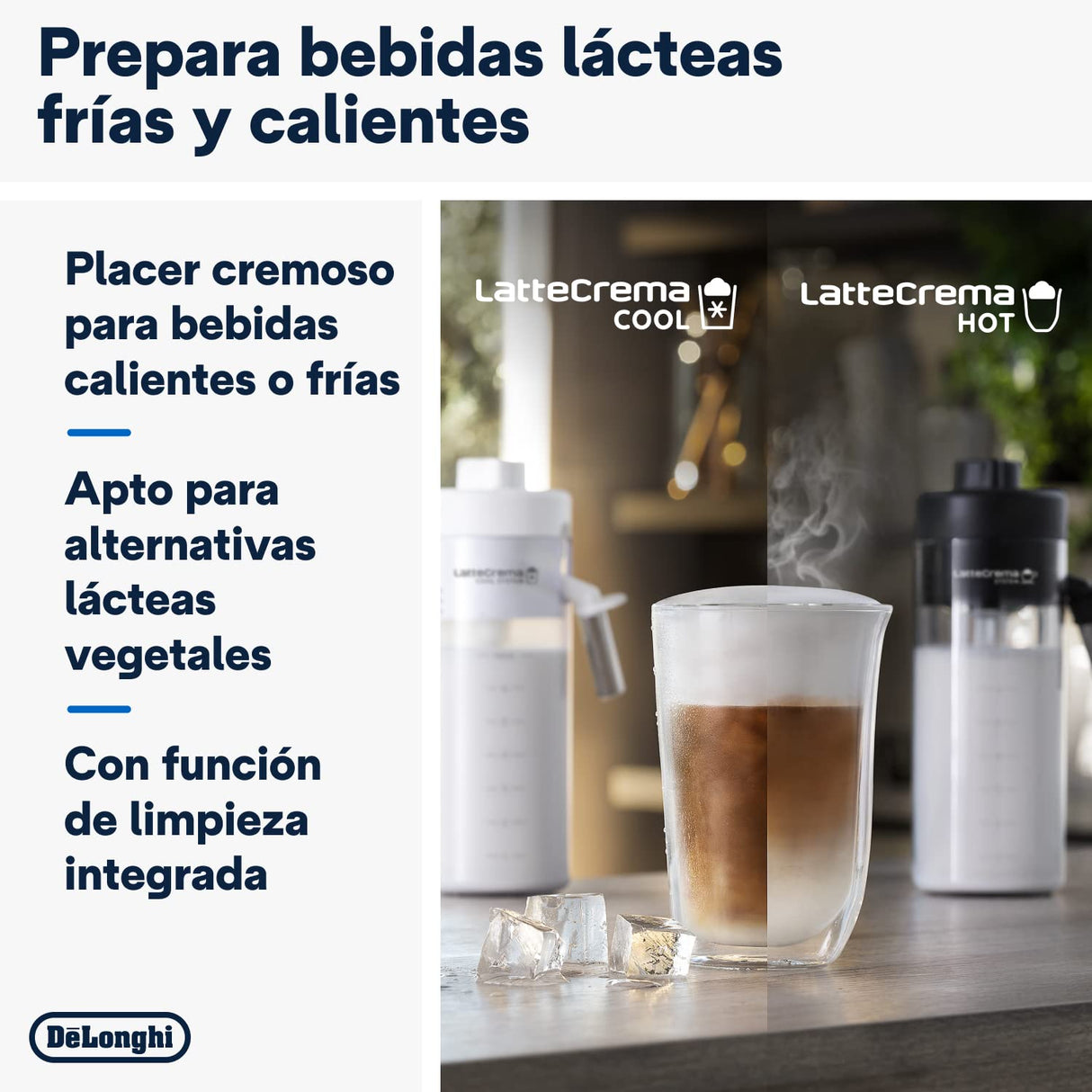 De'Longhi Eletta Explore ECAM452.67.G, Cafetera Superautomática Bebidas Calientes y Frías con Cold Extraction Technology, Recetas Cold Brew, LatteCrema Hot and Cool para Leche y Bebidas Vegetales