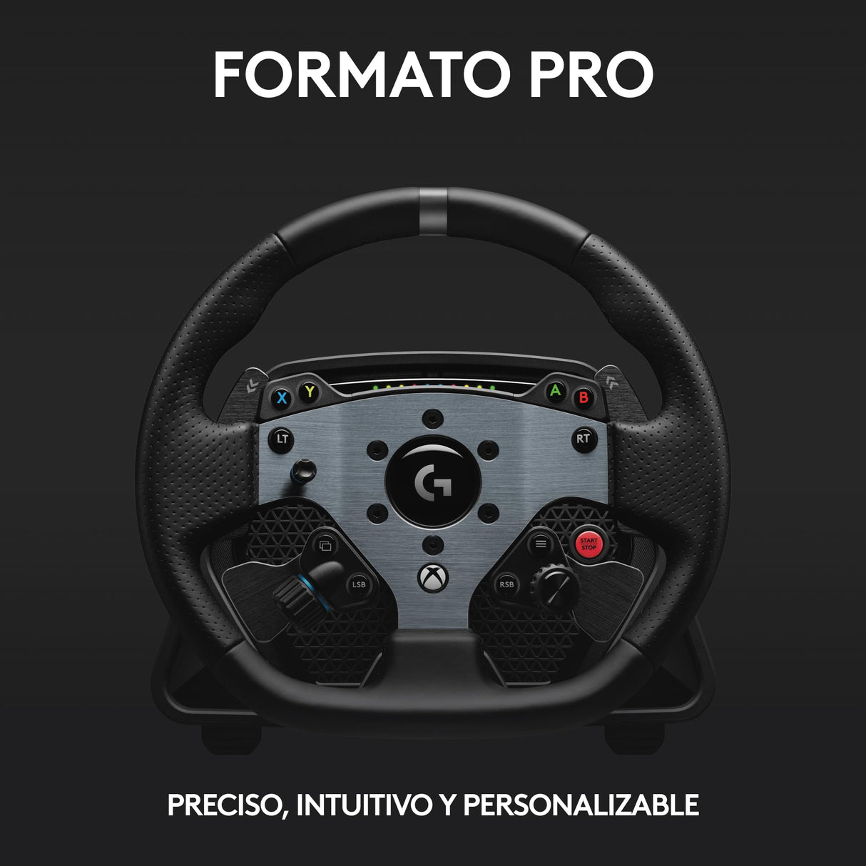 Logitech G PRO Racing Wheel - Volante para PC, Xbox Series X|S, Xbox One, fuerza de 11 N⋅m, accionamiento directo, Feedback ultrarrealista, palancas de cambio magnéticas, doble embrague - Negro