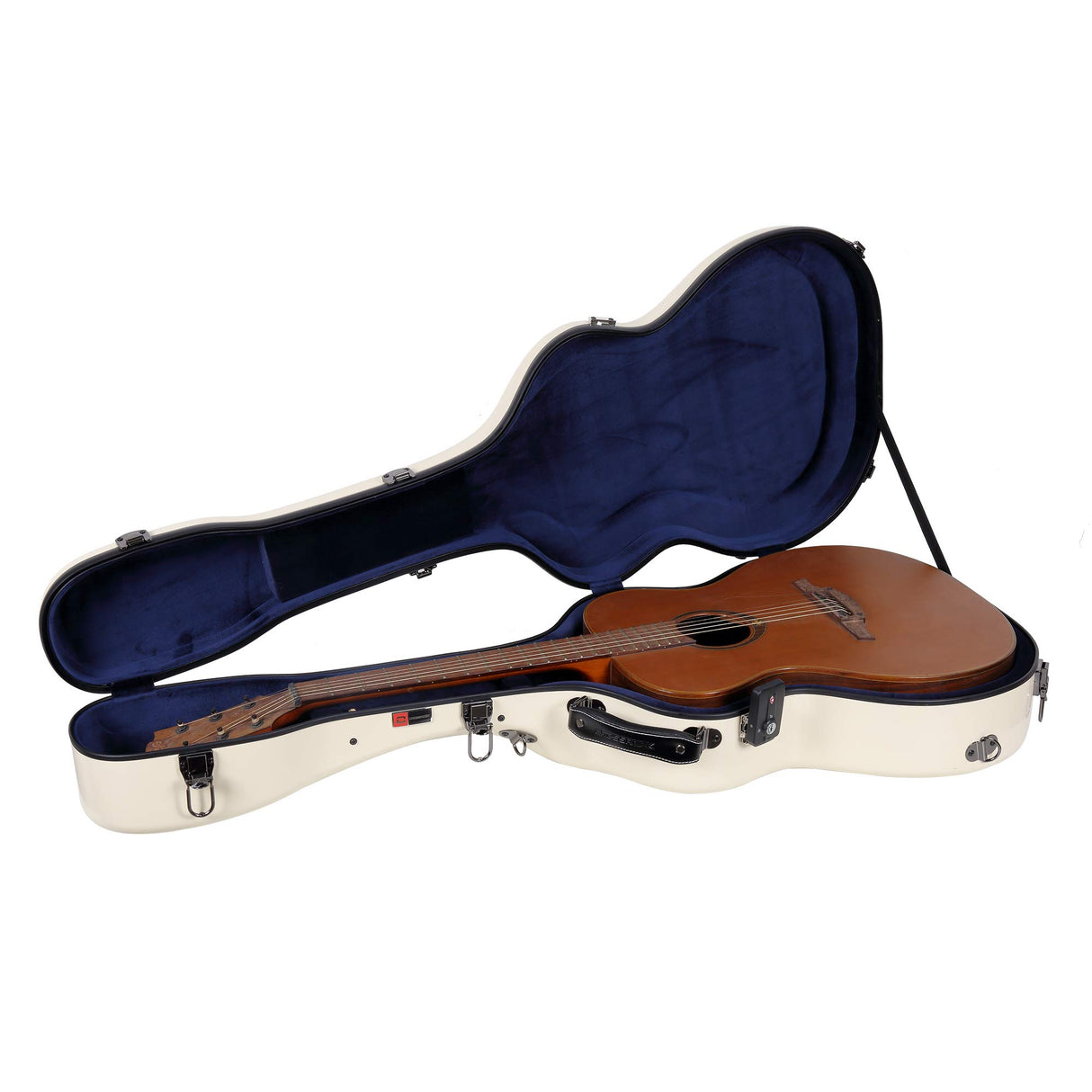 Crossrock Funda de Fibra de Vidrio de Lujo para Guitarra OM, Martin 000 - pestillo TSA (CRF2021OMIV)