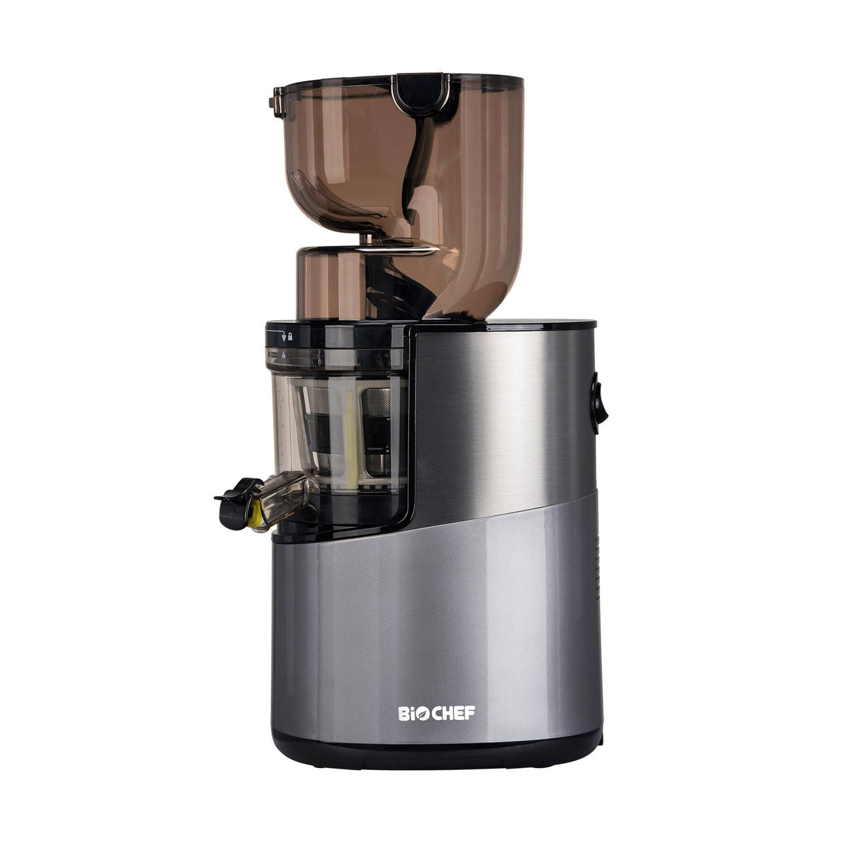 Bio Chef Atlas Whole Slow Juicer Pro – Extractor de zumos, 350W, 40 RPM, Licuadora Prensado en Frío. Garantía de por Vida en el Motor. (Plata)