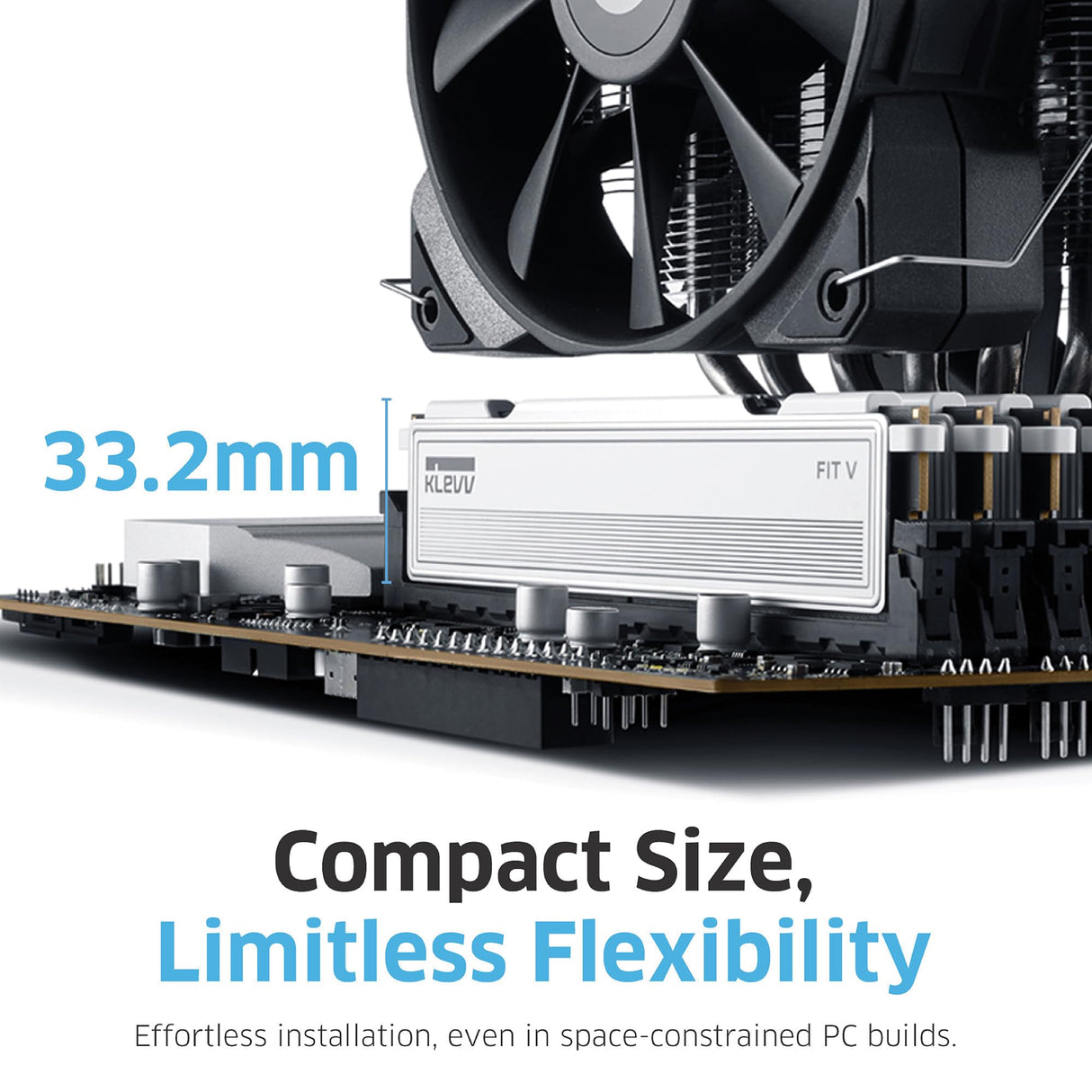 KLEVV FIT V 32GB (2X 16GB) DDR5 Gaming RAM 6000MT/s PC5-48000 No almacenado Non-ECC 1,35V CL30 Kit de módulos de Memoria