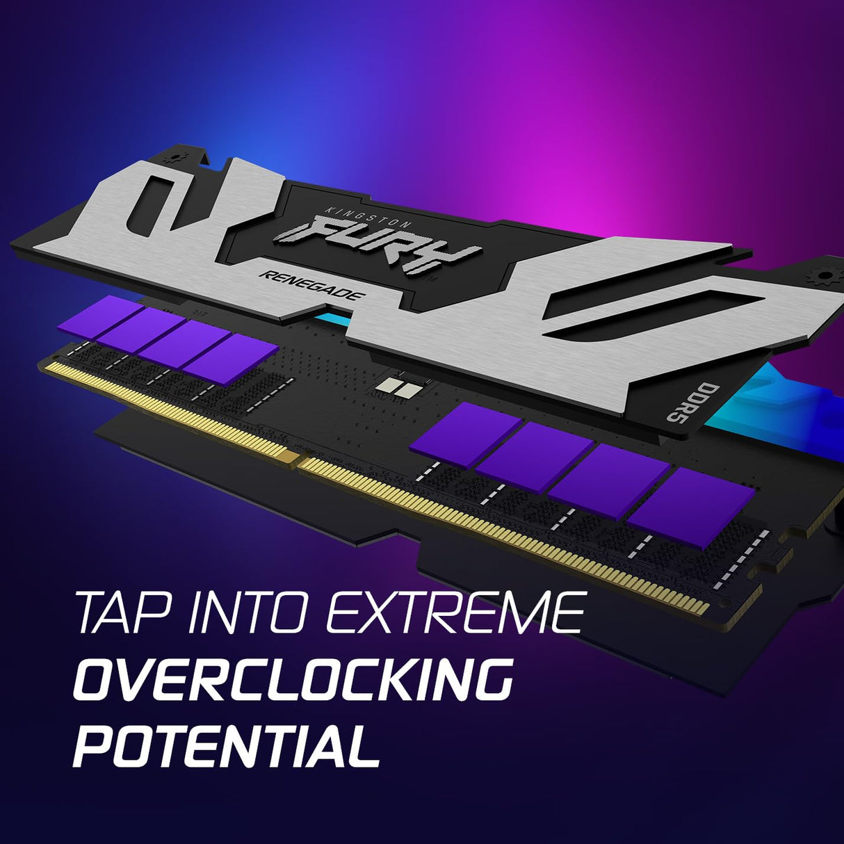 Kingston Fury Renegade DDR5 RGB 32GB 6400MT/s DDR5 CL32 DIMM Memoria gamer para Ordenadores de sobremesa Kit de 2 - KF564C32RSAK2-32