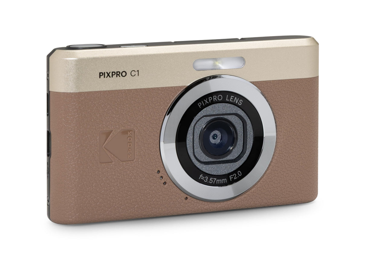 KODAK Pixpro C1 - Cámara Digital ultracompacta | 13MP BSI CMOS, Zoom 4X, Pantalla LCD de 2.8 Pulgadas, Flash LED - Marron