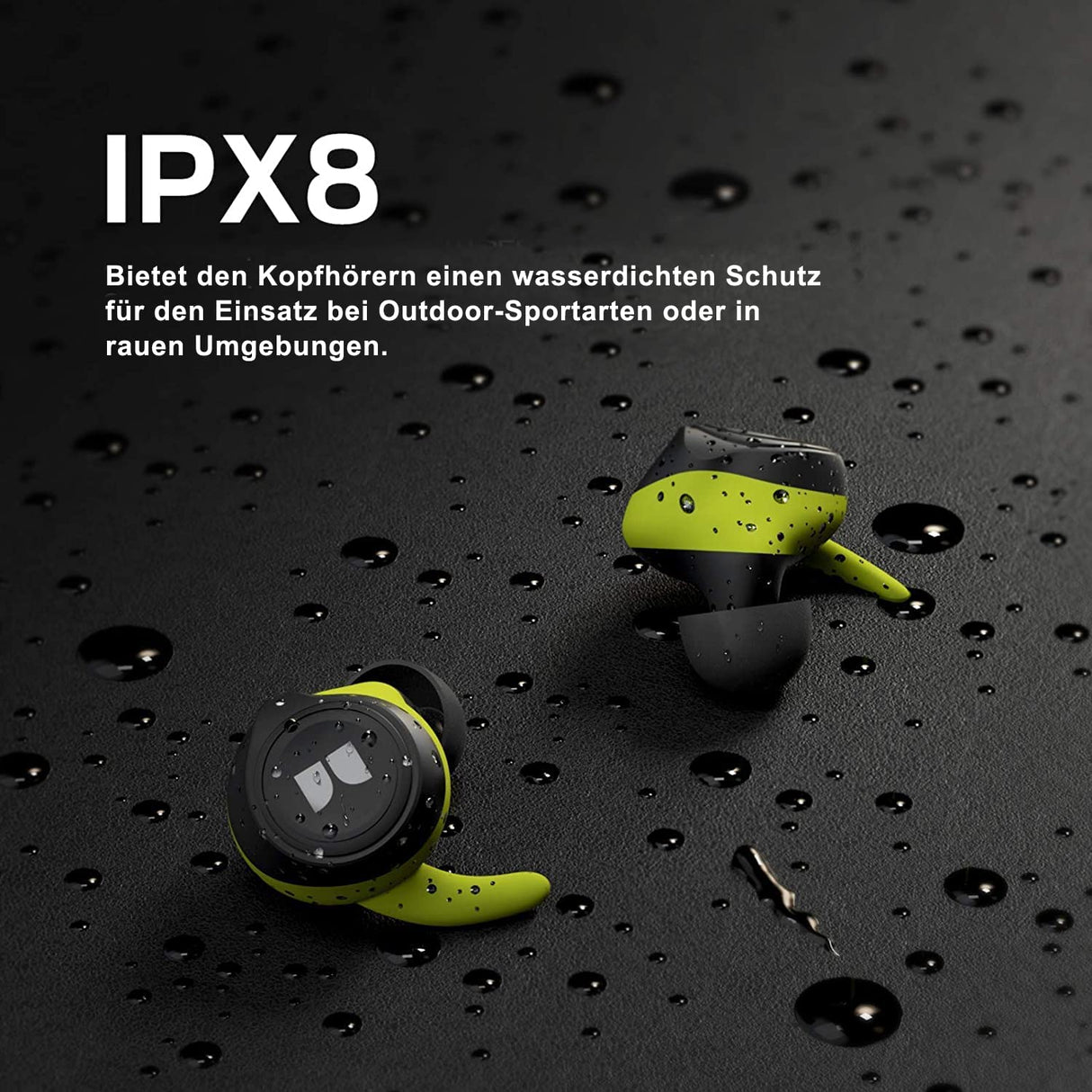 Monster Champion AIRLINKS, Auriculares Deportivos Bluetooth en el oído, Auriculares Impermeables, Calidad de Audio estéreo 3D, cancelación de Ruido, 100 Horas de duración de la batería con Estuche de