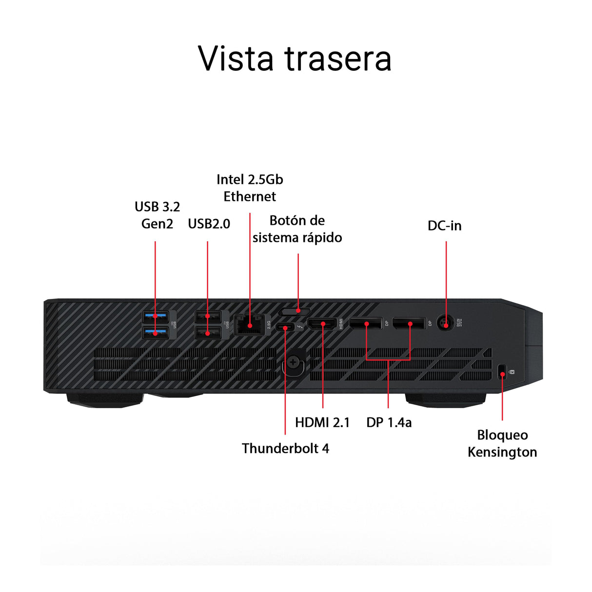 ASUS ROG NUC - Ordenador de sobremesa (Intel Core Ultra 7 155H, GeForce RTX4060, 16GB RAM DDR5, 512GB SSD, Windows 11 Home, Incluye Cable de alimentación)