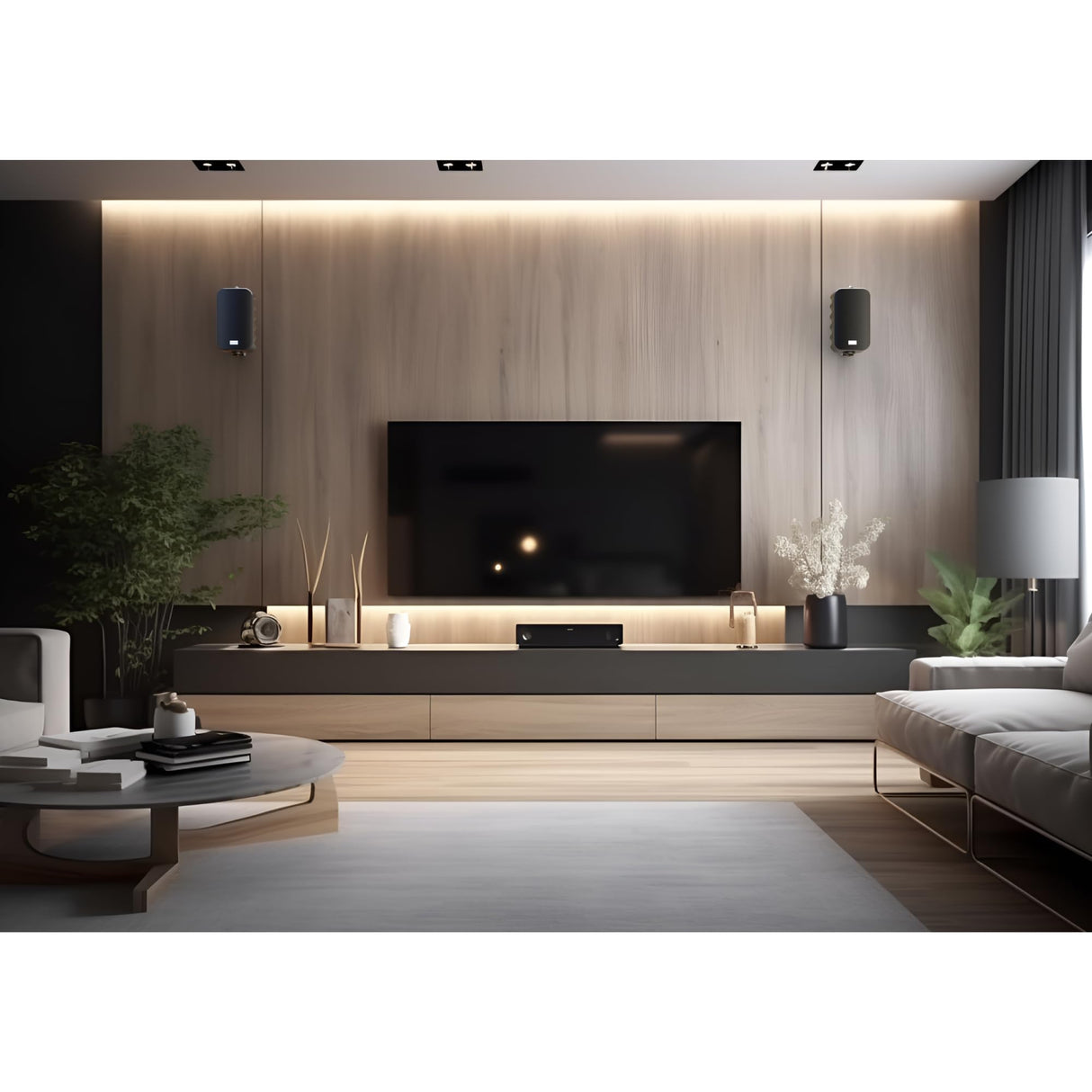 Audibax Delta 52 BT Black Pareja de Altavoces Bluetooth – Altavoces Activos de Alto Rendimiento para Pared – Compatible con Bluetooth - Alto Rango de Frecuencia (80Hz-20kHz) - Sonido Envolvente