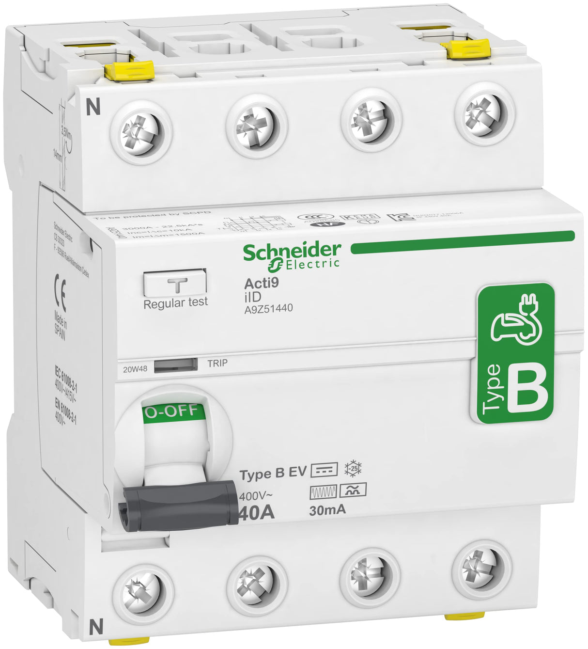 Schneider Electric - Acti9 - Iid 4P 40A 30mA B EV