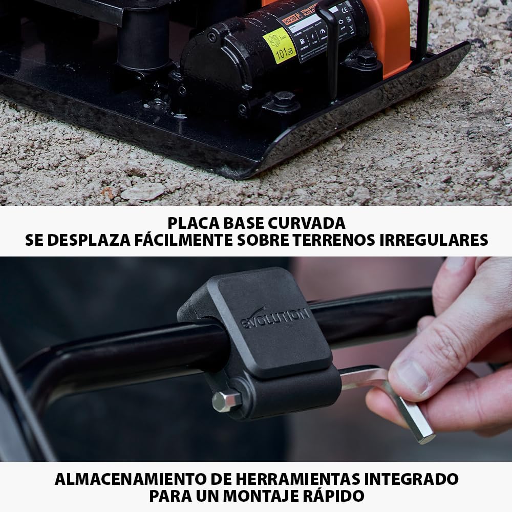 Evolution Power Tools H320-P Hulk compactador de gasolina, Ideal para Nivelar Pavimento, Preparación de Terreno de Césped Artificial, Patio, Albañilería - 2 Años de Garantía