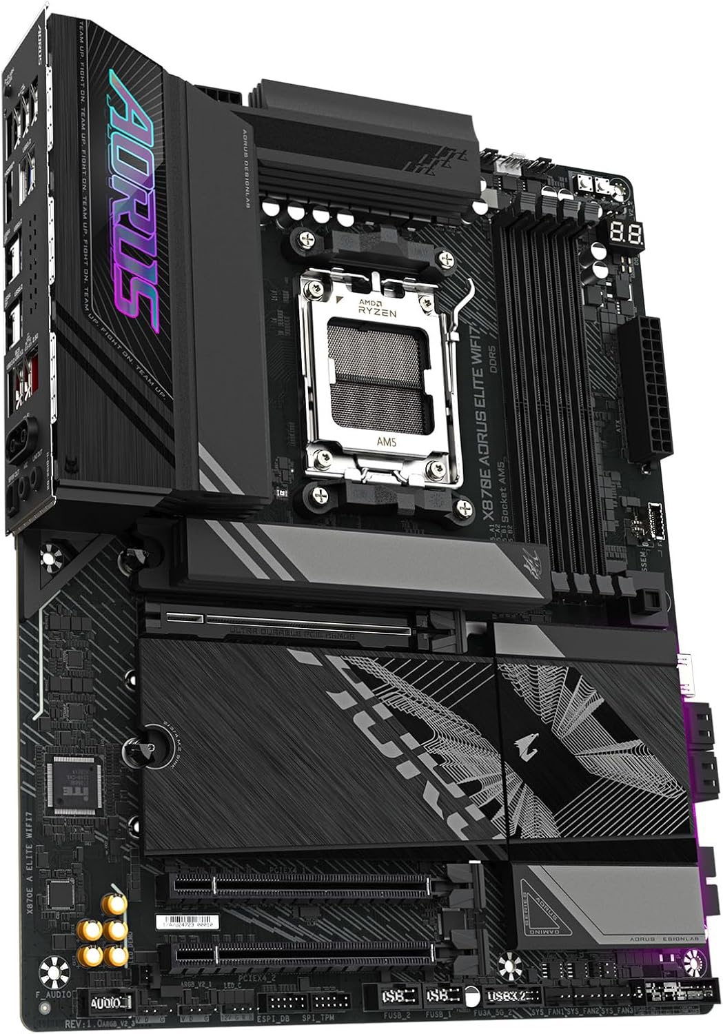 GIGABYTE X870E AORUS Elite WIFI7 AM5 LGA 1718, ATX, DDR5, 4X M.2, PCIe 5.0, USB4, Wi-Fi 7, 2.5GbE LAN, EZ-Latch, Q-Flash