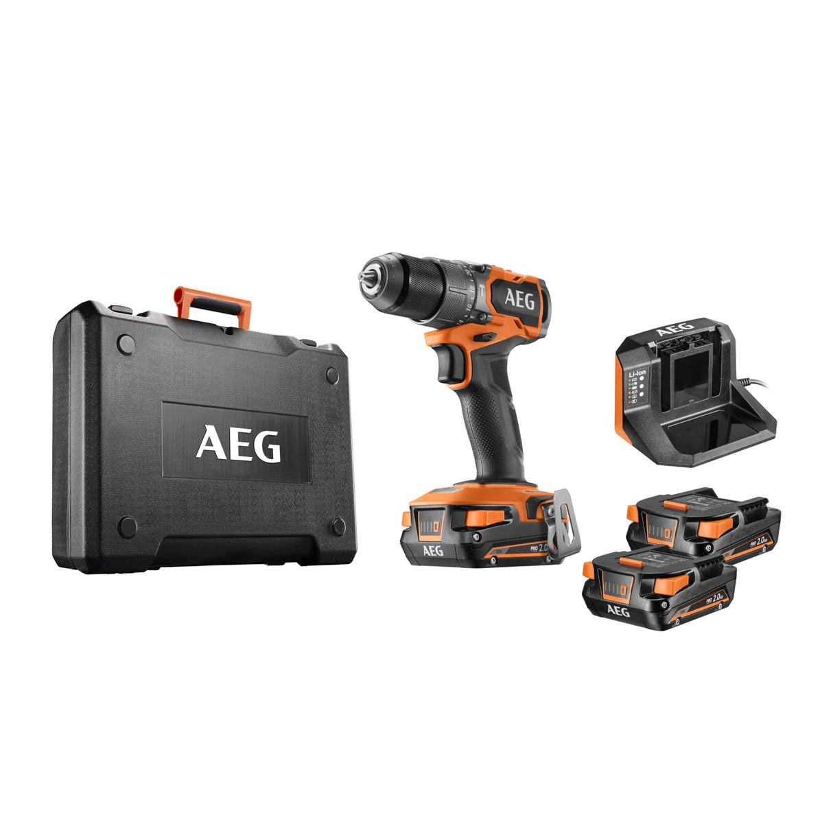 Taladro atornillador de impacto SUBCOMPACT 18V BRUSHLESS, 65 Nm, 2 batt. Pro litio 2.0Ah, cargador, portabrocas de metal 13 mm, en caja.