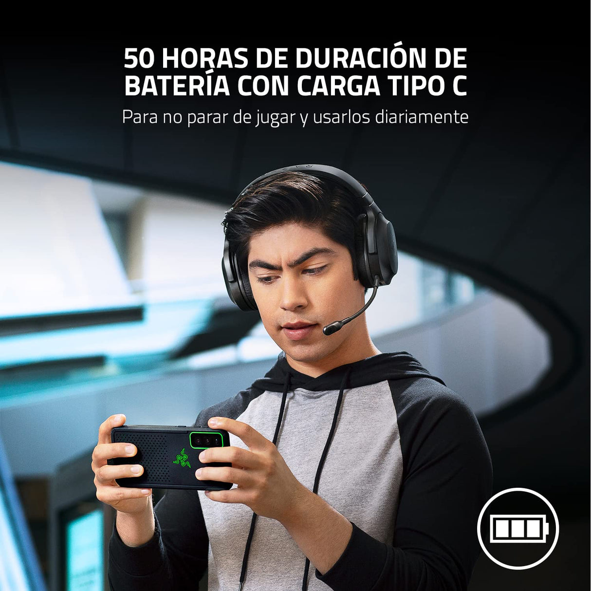 Razer Barracuda X - Auriculares Inalámbricos Multiplataforma para Juegos y Móviles, SmartSwitch Dual Wireless, Diseño Ergonómico de 250 g, TriForce 40mm, Micrófono Cardioide, Negro
