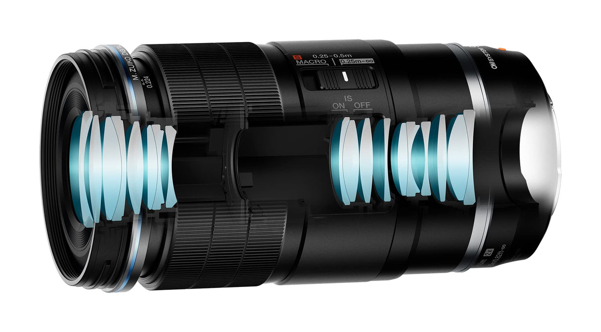 M.Zuiko Digital ED 90 mm F3.5 Macro IS Pro Objetivo telemacro, Objetivo Micro Four Thirds Resistente al Agua, ultramacro, Compatible con Las cámaras Olympus, OM SYSTEM y Panasonic MFT