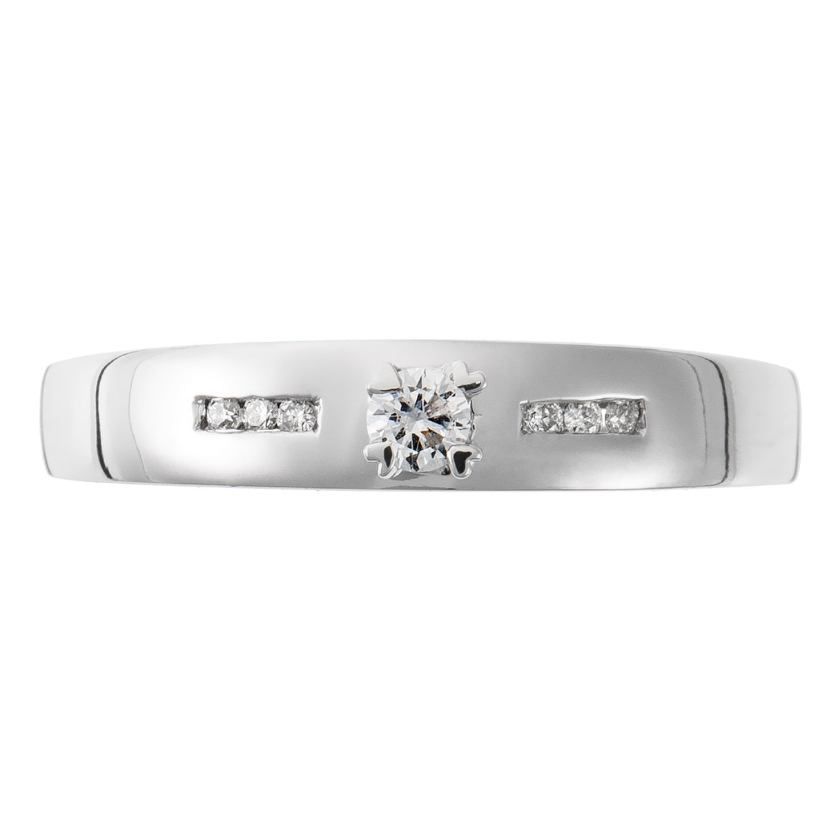 Orphelia Mujer 18 k (750) oro blanco redondo blanco diamante