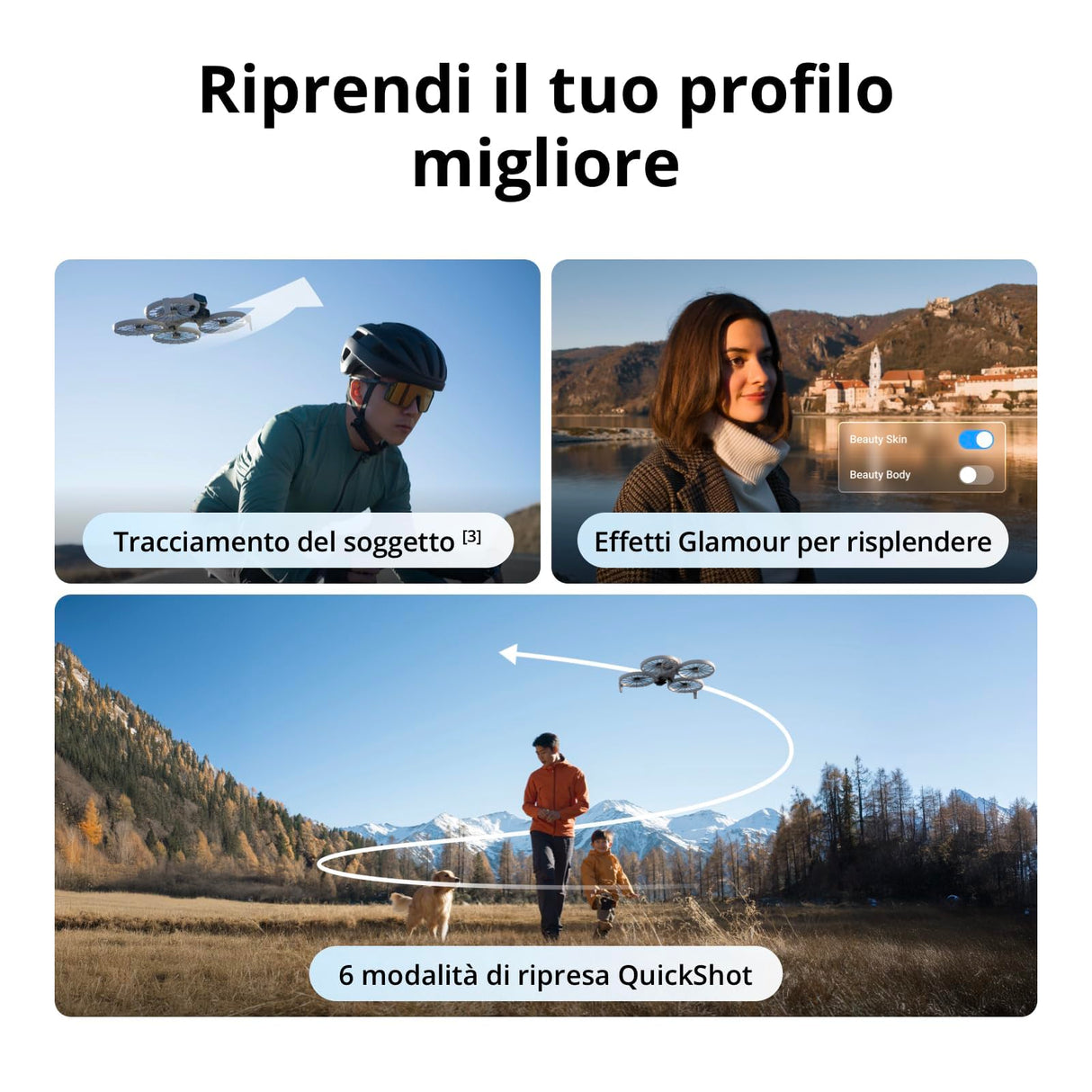 DJI Flip,Drone con cámara 4k adulto, mini drone con cámara, < 249g, drone función sígueme, 13km transmisión de vídeo, arranque manual,retorno automático,31min tiempo de vuelo,con delantal (Vuela Más)
