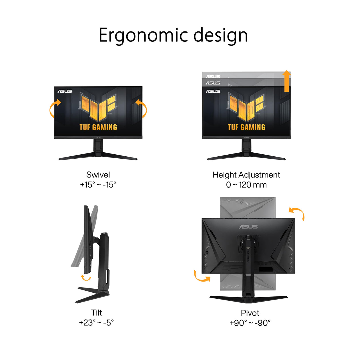 TUF Gaming VG279QL3A - Monitor Gaming de 27 Pulgadas, Full HD (1920x1080), 180 Hz, Fast IPS, ELMB, 1 ms (GTG), FreeSync Premium, G-Sync, Variable Overdrive, 99% sRGB, Altura Regulable