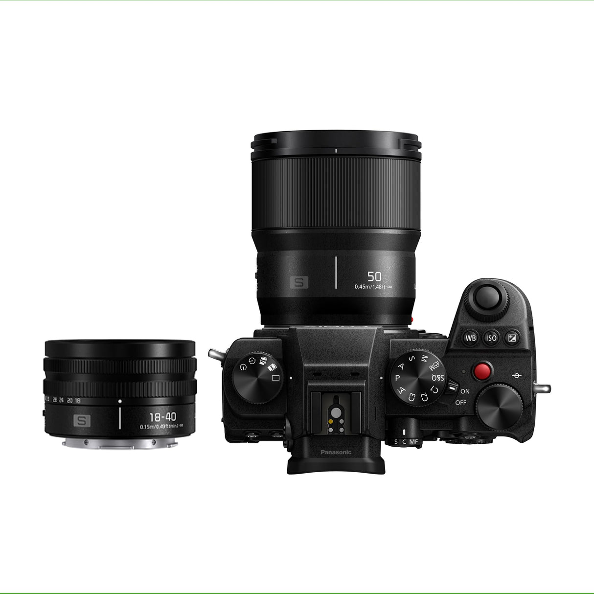 Panasonic DC-S5DWE-K Lumix S5D Cuerpo de cámara sin Espejo de fotograma Completo, 24.2MP, 4K 60P de grabación, Live View Finder, Wi-Fi, Bluetooth y Objetivos S-R1840E 18-40mm y S-S5M0E 50mm, Negro