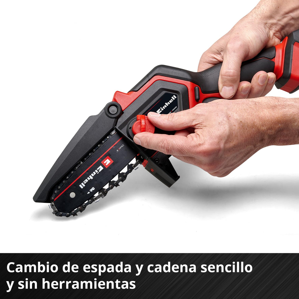 Motosierra para ramas con batería GE-PS 18/15 Li Bag Kit Power X-Change de Einhell (18 V, Brushless, longitud de corte 12,5 cm, incl. batería 2,5 Ah, cargador, cadena de repuesto, bolsa Einhell 45/29)