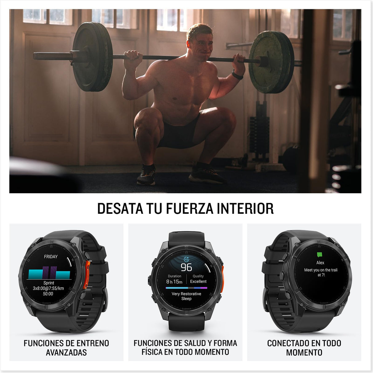Garmin fēnix 8-51mm - Reloj de Alto Rendimiento GPS Multideporte con Pantalla táctil AMOLED, Linterna LED, Altavoz y micrófono Integrados, Mapas y hasta 29 días de autonomía, Negro