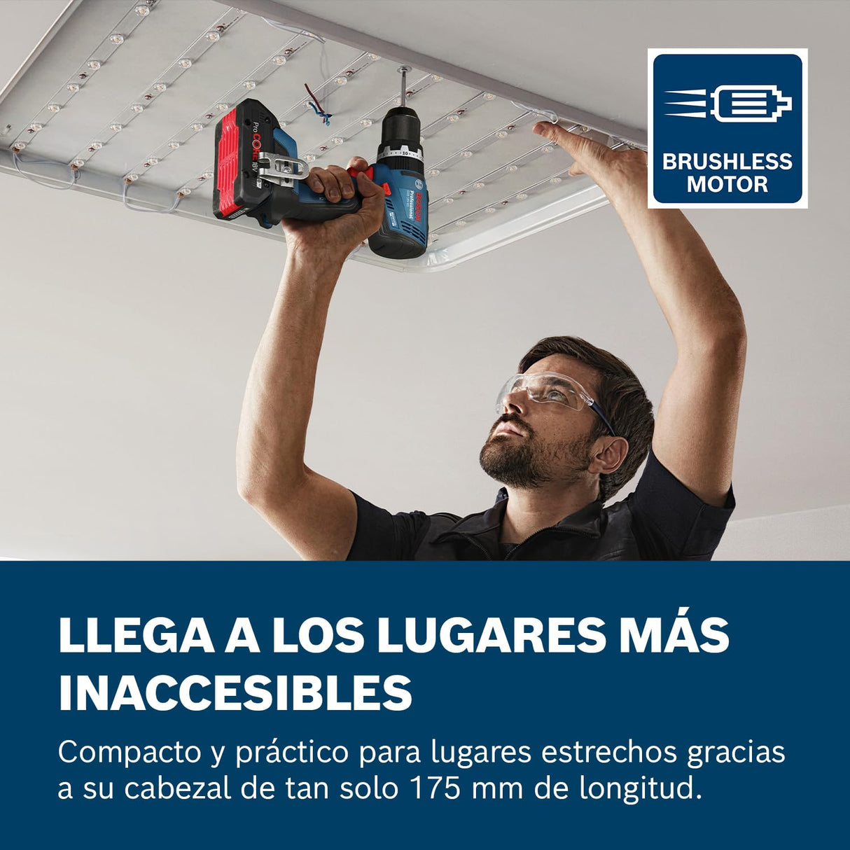 Bosch Professional 18V System atornillador a batería GSB 18V65 (motor Brushless sin escobillas, 2 baterías GBA 18V 2.0Ah, cargador GAL 18V20