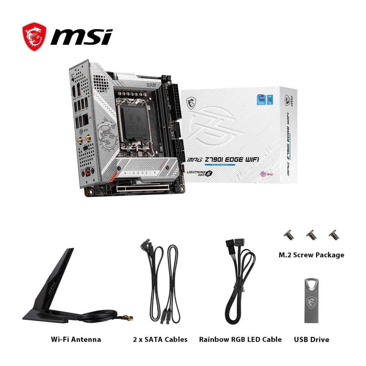 MSI MPG Z790I EDGE WIFI Placa base Mini-ITX - Soporta procesadores Intel 12th & 13th Gen Core, LGA 1700 - 105A SPS VRM, DDR5 Memory Boost 8000+MHz/OC, PCIe 5.0 x16, 2 x M.2 Gen4, Wi-Fi 6E