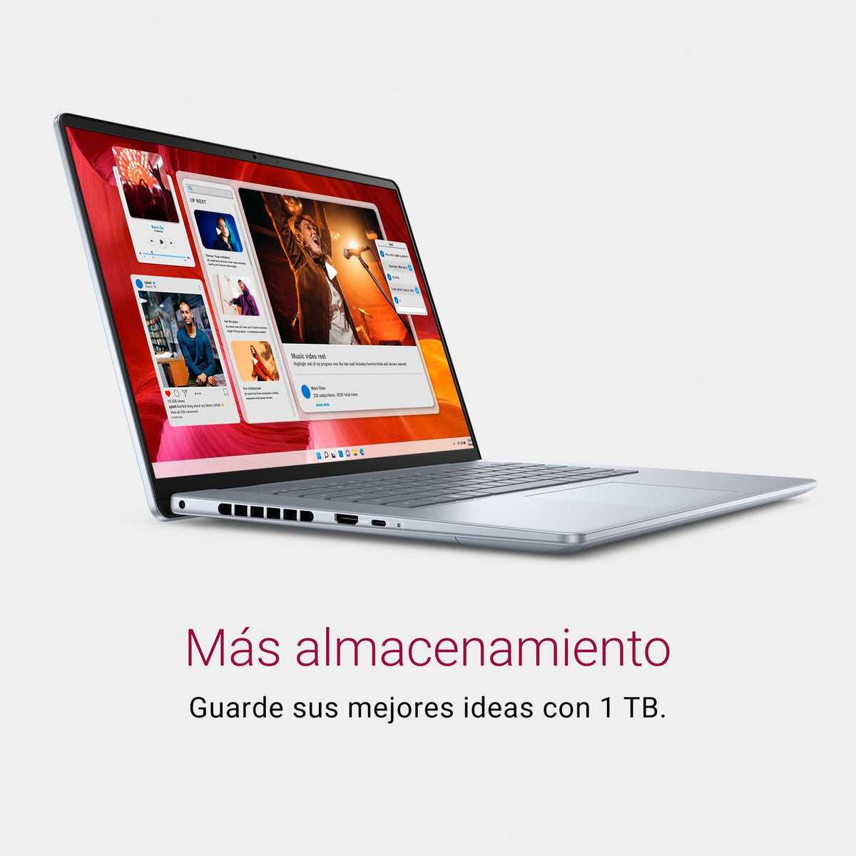 Dell Inspiron 16 Plus (7640) Ordenador Portátil de 16" 2.5K, Intel Core Ultra 7 Series 1, 16 GB de RAM, 1 TB SSD, NVIDIA GeForce RTX 4060, Windows 11 Home, Teclado Retroiluminado en Español, Ice Blue