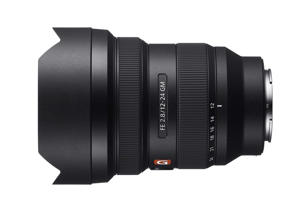 Sony SEL1224GM - Objetivo Ultra Gran Angular (12-24 mm, F2.8, Formato Completo, Compatible con Las Series A9 y A7, E-Mount, Premium) color negro