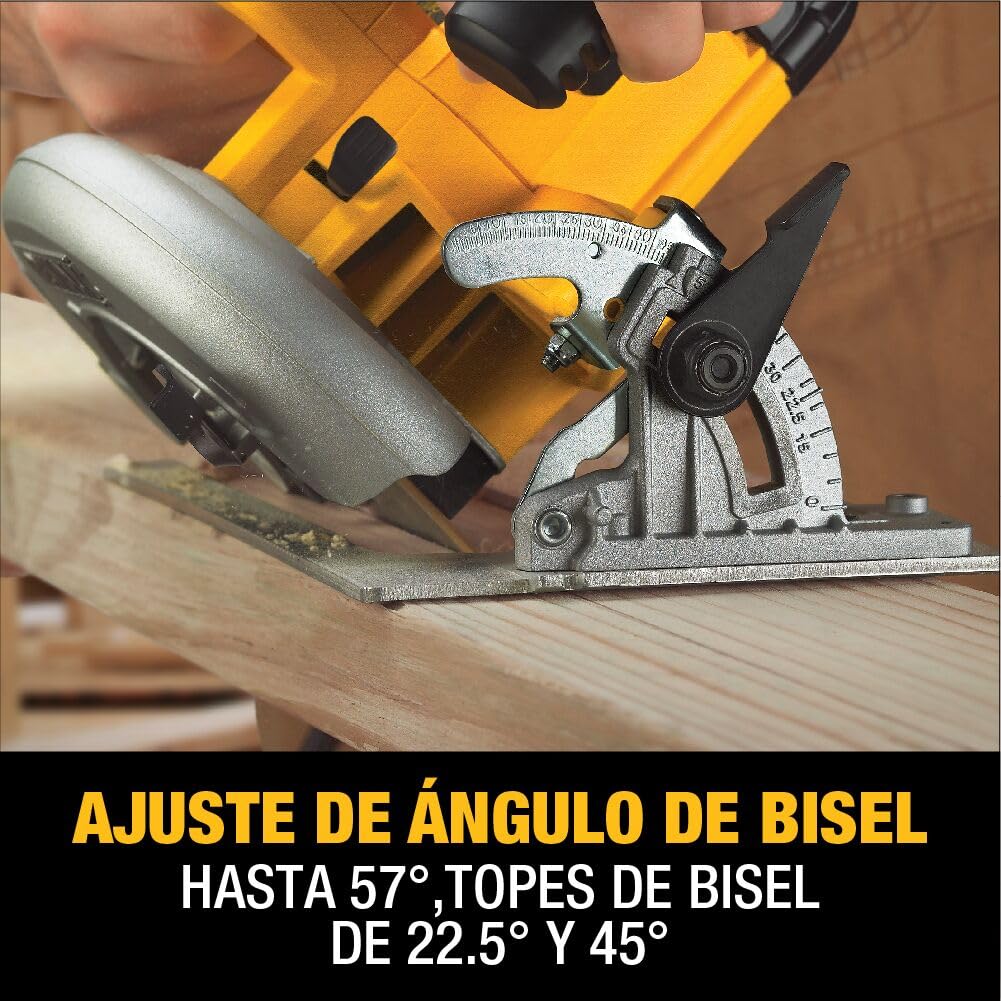 DEWALT DWE575K-QS - Sierra Circular 1600W, Profundidad de corte 67mm, Cuchilla de 190mm, Velocidad 5200 rpm, Diámetro de cuchilla 30 mm, Maletín Incluido