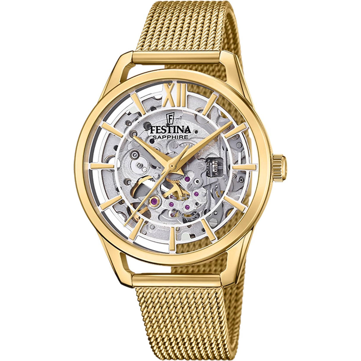 Festina Reloj Mujer F20629/1 Automatico Caja de Acero Inoxidable 316l Dorado Correa de Acero Inoxidable 316l Dorado