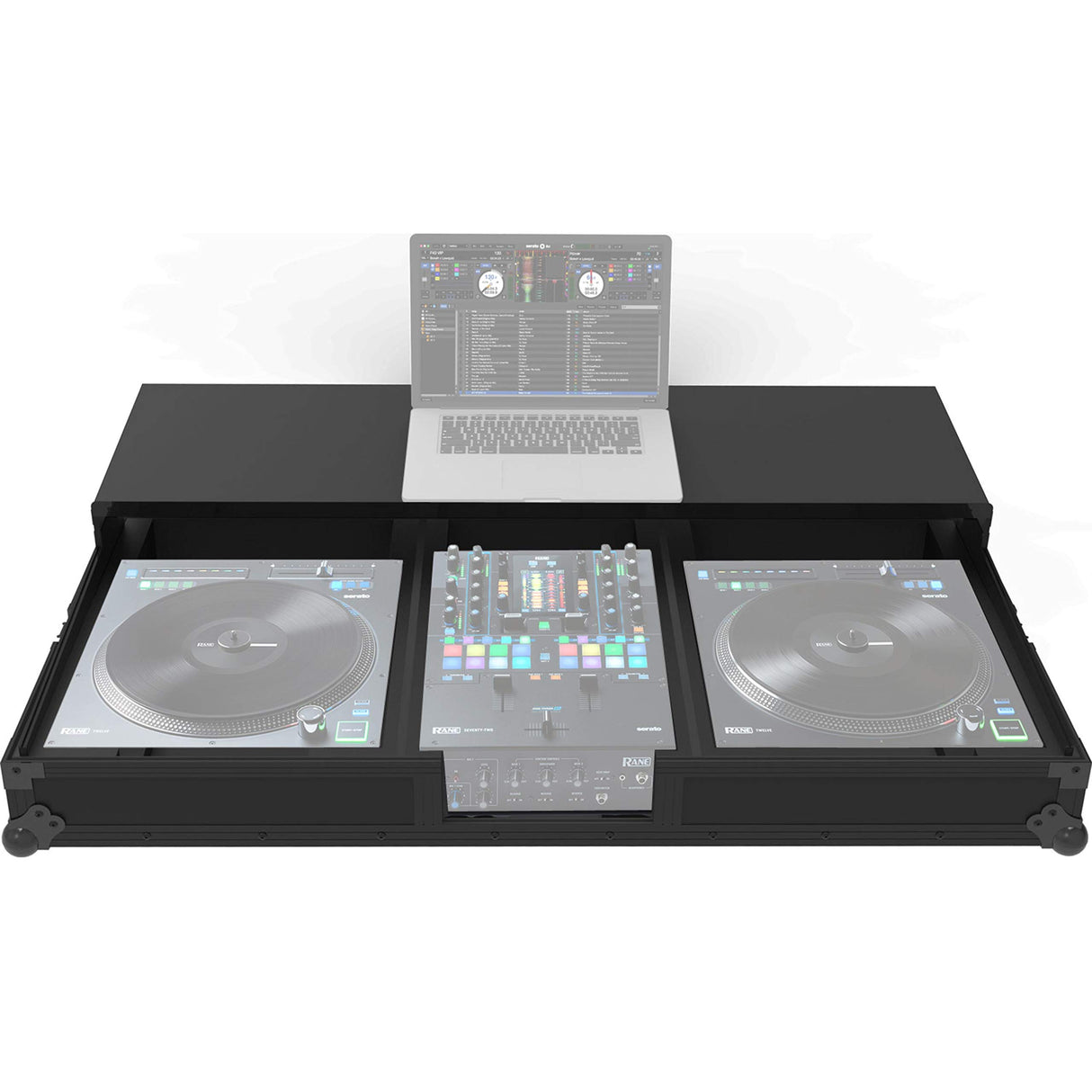 Zomo Twelve72 Plus NSE - Juego de funda de transporte para 2 mandos Rane Twelve y 1 mezclador Rane Seventy Two - con bandeja para ordenador portátil