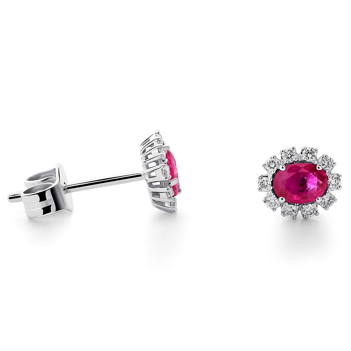 Orphelia Pendientes de botón Mujer oro blanco - OD-5343/RU