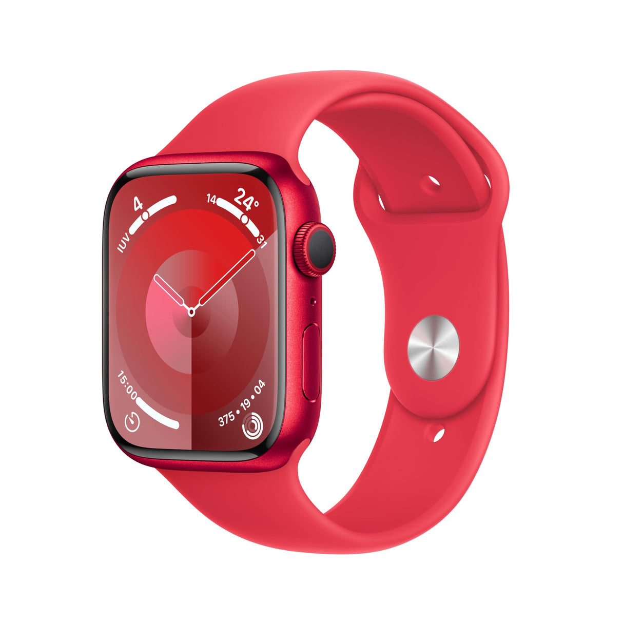 Apple Watch Series 9 (GPS) - Caja de Aluminio (Product) Red de 45 mm - Correa Deportiva (Product) Red - Talla M/L